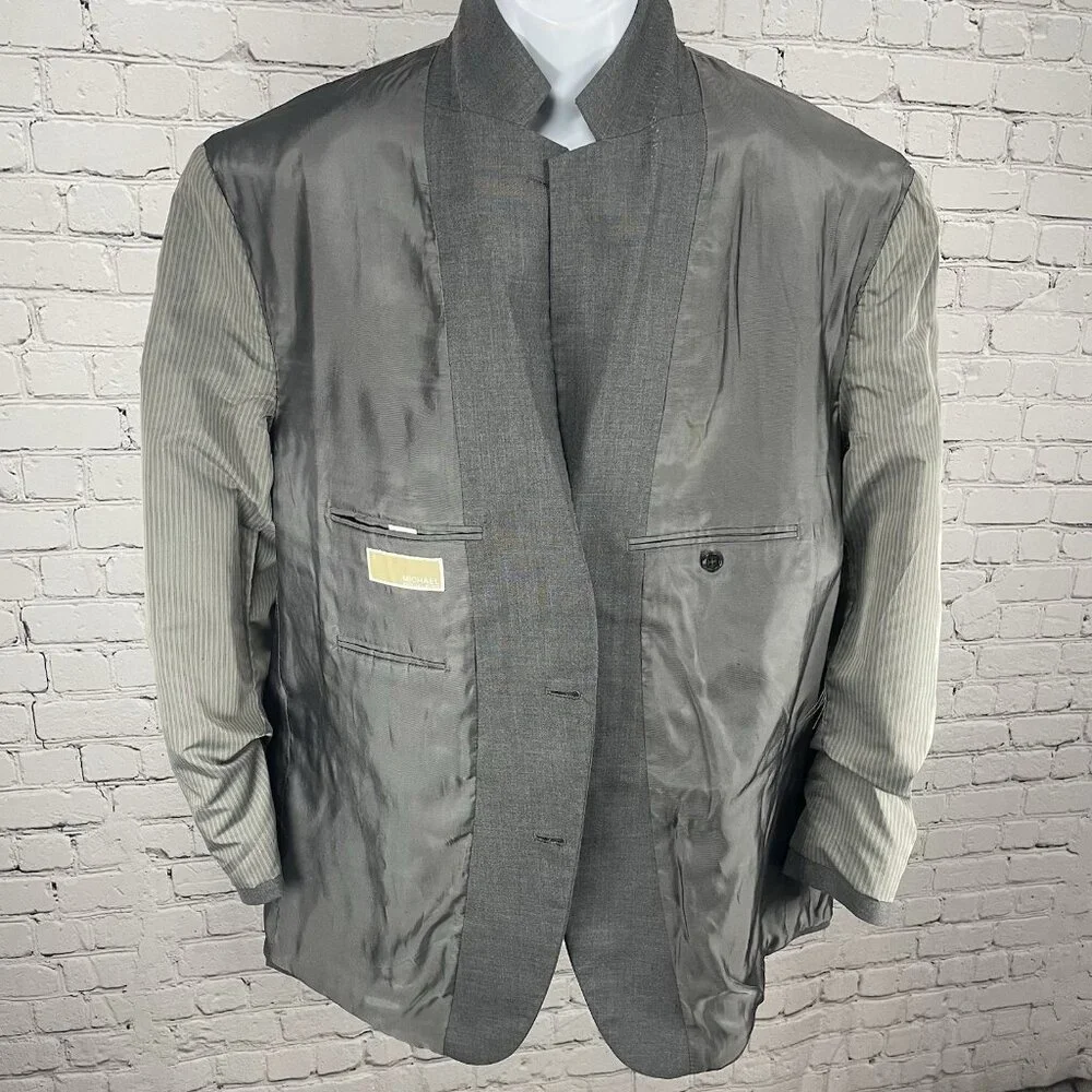 Michael Kors Grey Two Button Double Vented Notch Blazer Sport Coat Size 46R